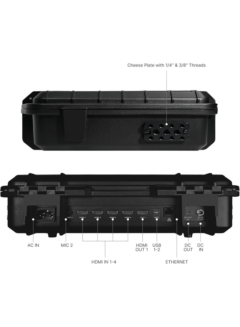 Osee GoStream Deck Kit All-in-One Pro Live Streaming Multi Camera Video Mixer Switcher, 4 HDMI & USB-C Ports with 14 Inch Monitor, Integrated DC to Type C Cable, NDI (Optional), Expandable - Image 3